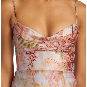 Zimmermann Botanica Cocktail Midi Dress Silk Floral Pink size 1 (4 - 6) NWT New